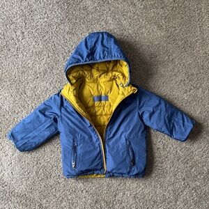 BabyGap reversible 3T coat Blue and Yellow Hooded Jacket